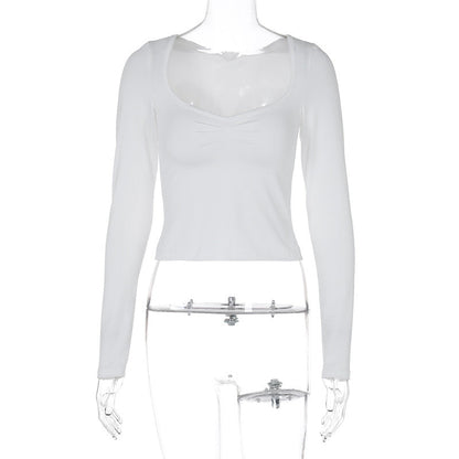 Solid-color Long-sleeve T-shirt