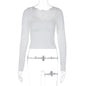 Solid-color Long-sleeve T-shirt