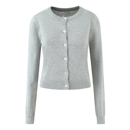 Women's Retro Multi-color Round Neck Long Sleeve Jacket