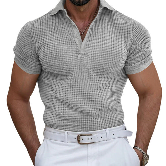 High-end Waffle Polo Shirt For Men