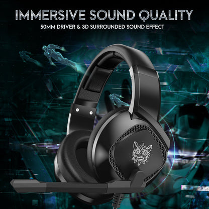 RGB Gaming Headset with Noise Cancelling Mic - Xbox One, PS4, PC Compatible Headphones