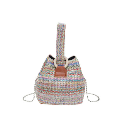 Spring Shoulder Fashion Simple Chain Bucket Bag