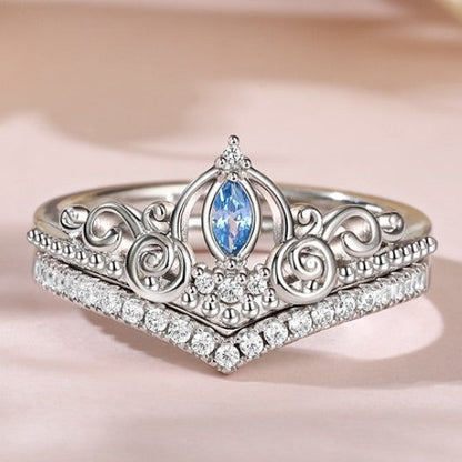Crown Shape Lady Couple Rings Simple Fashion Valentine's Day Gift Ornament