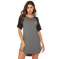 Women's Double Brushed Color Contrast Patchwork Nightdress
