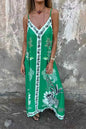 Summer New Arrival European And American Style Retro Minimalist Strap Printed Dress