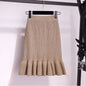 New Slim-fit And Slimming Lace-hem Knitted Skirt