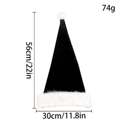 Black Christmas Hat Halloween Plush Hat Thickened Plus-sized Christmas Hat