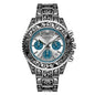 Vintage Engraving Quartz Multi-function Men's Watch