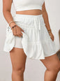 White Adjustable Lace-up Exposure-proof Skirt