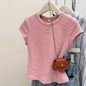 Summer Texture Ruffle Short Sleeve Women