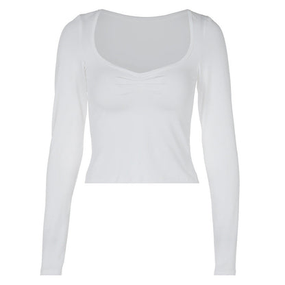 Solid-color Long-sleeve T-shirt