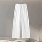 Fashion Long Sleeve O-neck Pleated Top Wide Leg Pants Women's Suit
