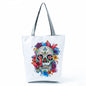 Portable Large Capacity Skull Printed Handbag