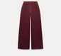 Fashion Long Sleeve O-neck Pleated Top Wide Leg Pants Women's Suit