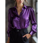 Solid-color Casual Loose-fit Women's Shirt
