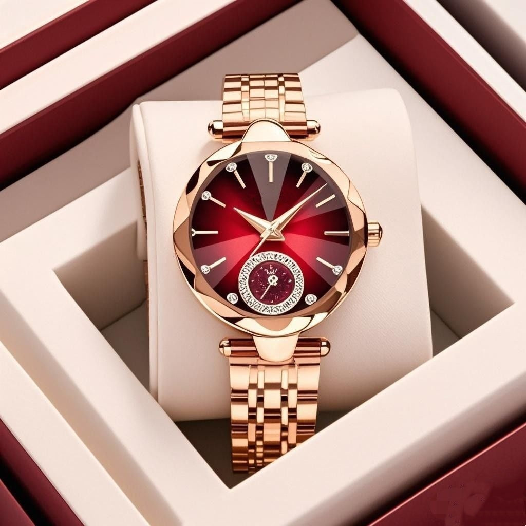 Women's Casual Simple Quartz Watch With Diamond