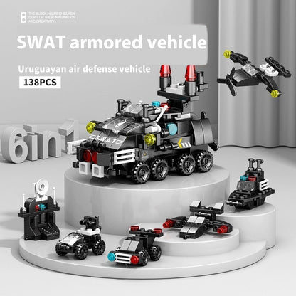 High Military Battleship Tank Special Police Armored Vehicle Children's Day Toy Gift Building Blocks