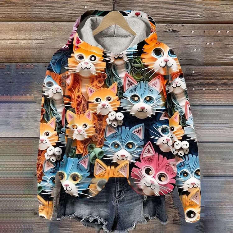 3D Digital-printed Sweatshirt For Women Loose-fitting Casual Pullover