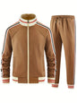 Turtleneck Zipper Cardigan Top Trousers Suit
