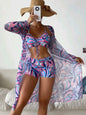 3pcs Spring Bikini With Long Sleeve Cardigan Fashion Summer Beach Swimsuit Women