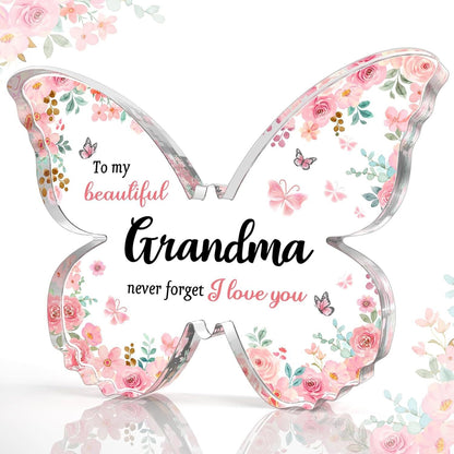 Mother's Day Gifts For Mom Grandma Nana DIY Unique Mom Birthday Gift Ideas Butterfly-Shaped Acrylic Keepsake Gifts For Mothers Day
