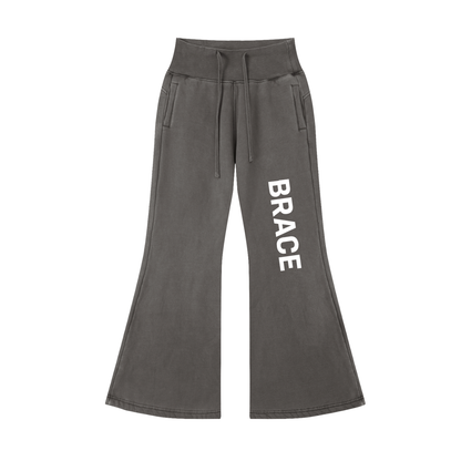 Flared Fleece Pants - Vintage Washed Gym Sweatpants | BRACE