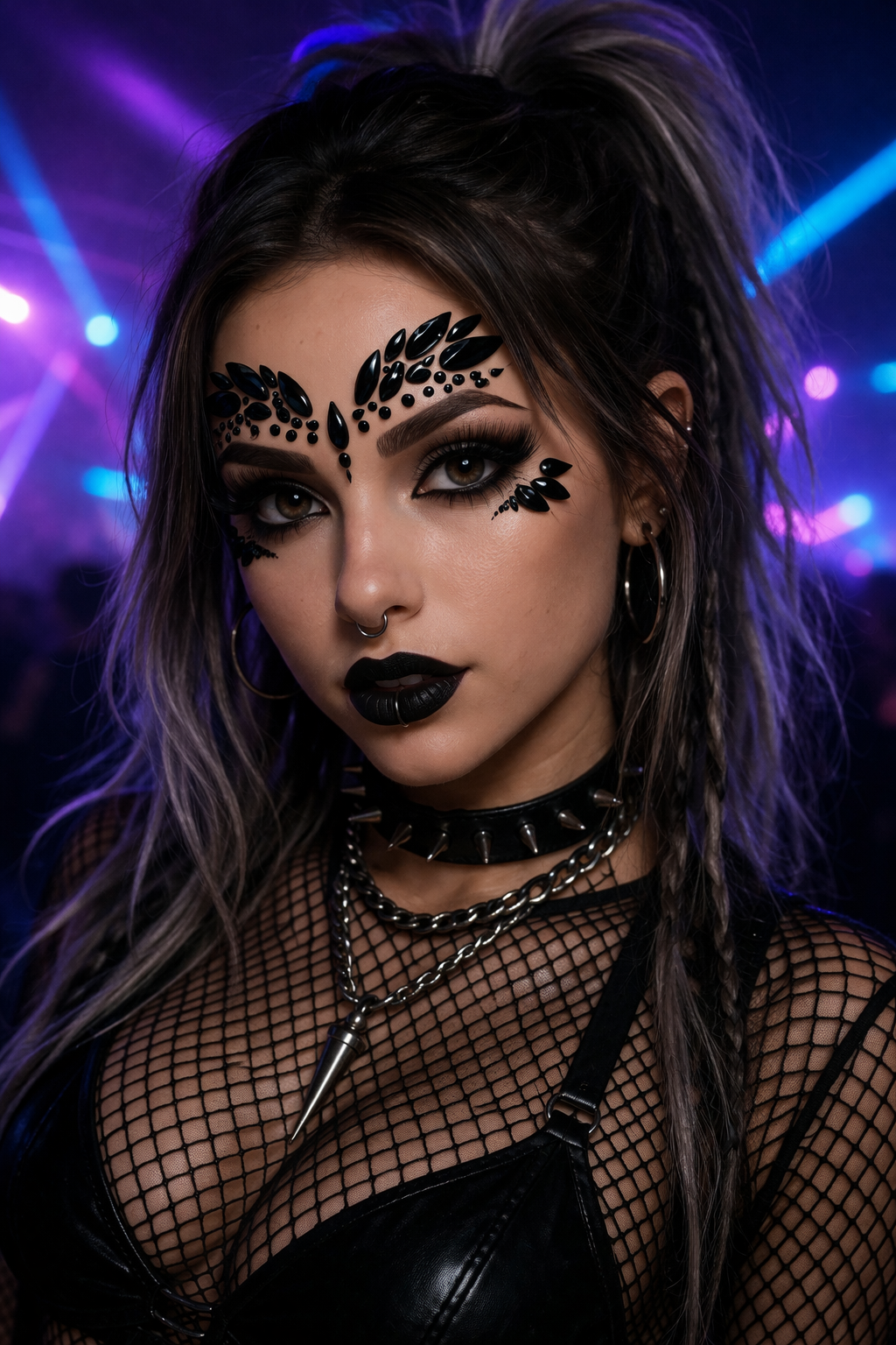 Black Festival Face Gems – Self Adhesive Rave Face Jewels (Nemesis)