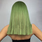 Plant Green Straight Hair With Bangs
