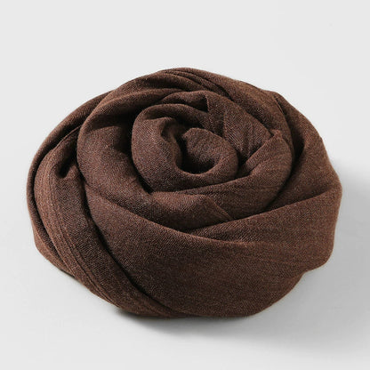 Artistic Sunscreen Solid Color Cotton And Linen Scarf