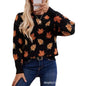 Sweet And Casual Women's Crew-neck Sweatshirt With Print