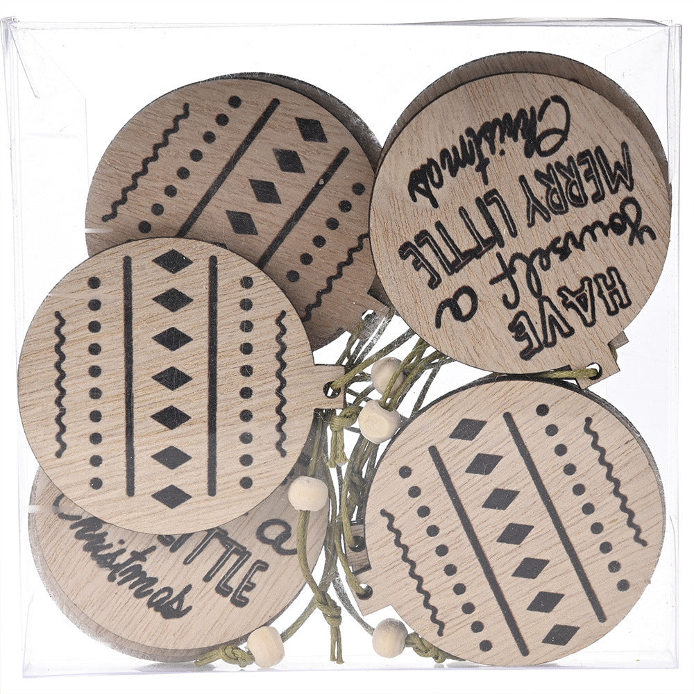 Christmas Decorations Transparent Boxed Wooden Pendant