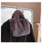 Winter Women's Fashion Large Capacity Plush Hand-carrying Bag
