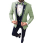 Men's Color Matching Business Casual Suit Three-piece Set