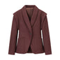 Retro Lapels Suede Waist-controlled Long Sleeves Jacket Coat