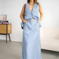 Casual Loose Top Long Skirt Two-piece Suit