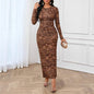 Women’s Retro Cashew Print Long Sleeve Dress – Elegant & Graceful Style