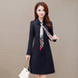Women's Mid Length Scarf Collar Trench Coat