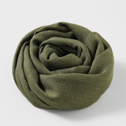 Artistic Sunscreen Solid Color Cotton And Linen Scarf