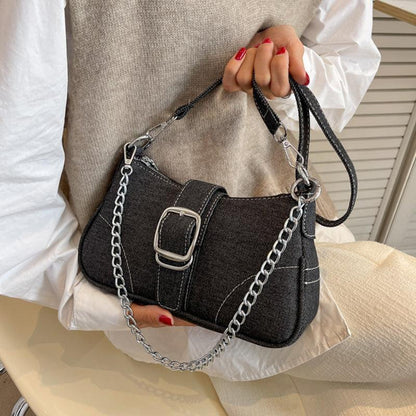Denim Shoulder Chains Crossbody Small Handbag
