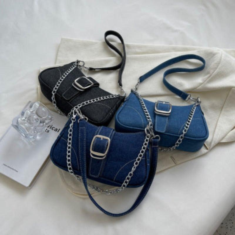 Denim Shoulder Chains Crossbody Small Handbag