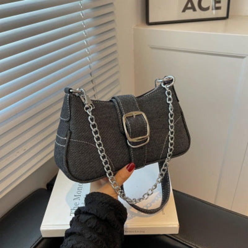 Denim Shoulder Chains Crossbody Small Handbag