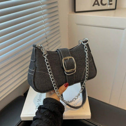 Denim Shoulder Chains Crossbody Small Handbag