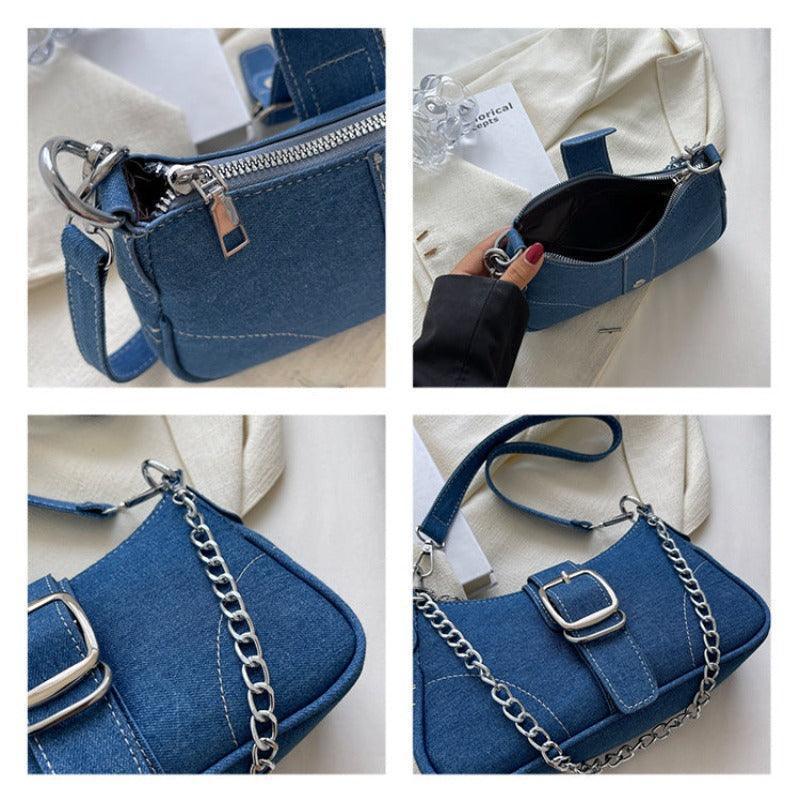 Denim Shoulder Chains Crossbody Small Handbag