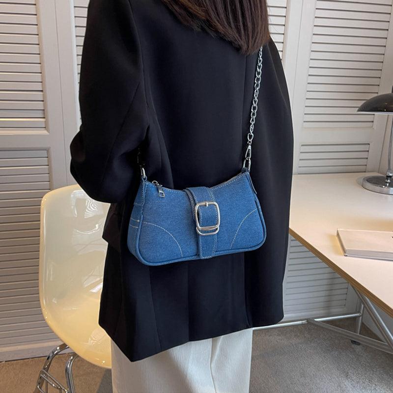 Denim Shoulder Chains Crossbody Small Handbag