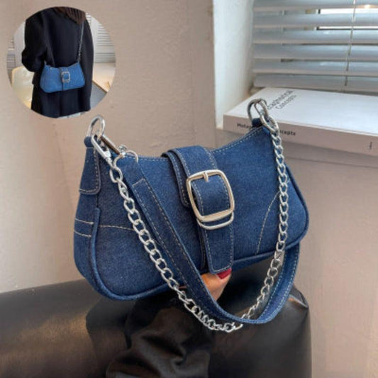Denim Shoulder Chains Crossbody Small Handbag