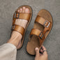 Men's Casual Synthetic Upper Slides, Casual Non Slip Slippers, Open Toe Sandals With Buckle