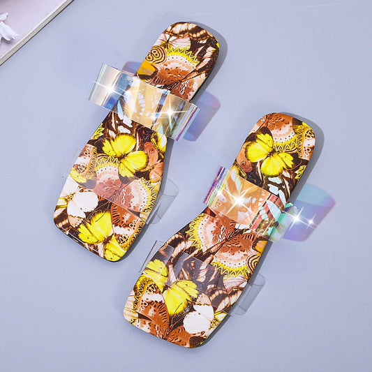 Women's Sandals New Serpentine Flower Flat Bottom