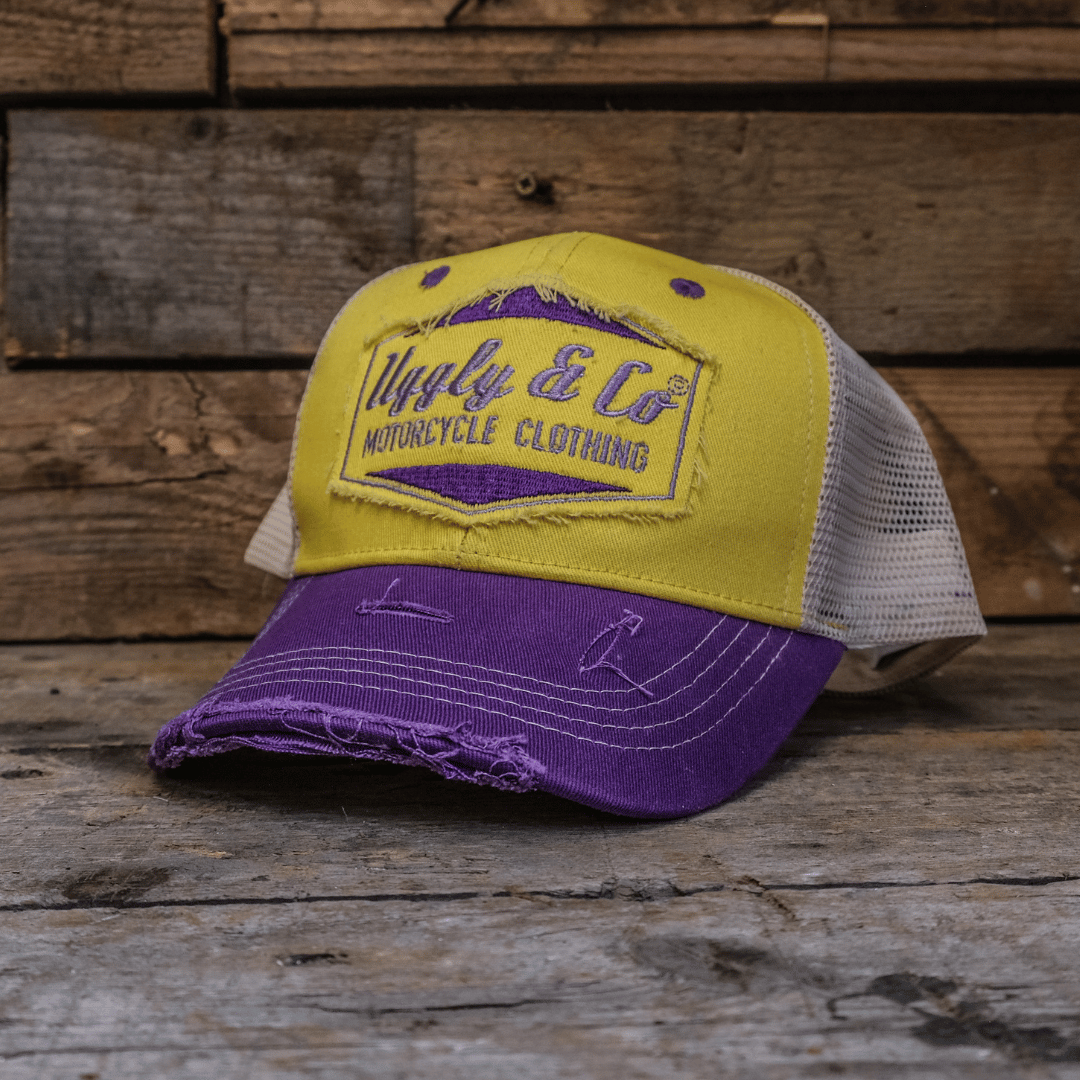 Yellow & Purple Diamond Trucker Hat
