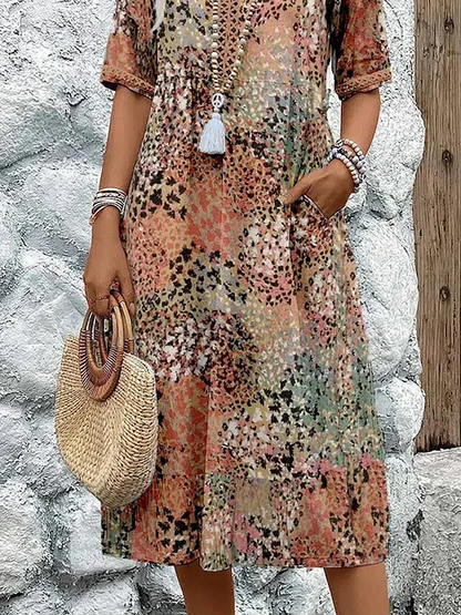 Samantha | Elegant Floral Midi Dress
