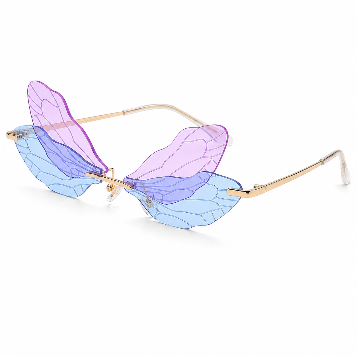 Dragonfly Wing Sunglasses – Lilac Blue Festival Fairycore Glasses